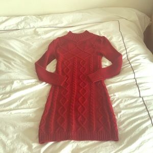 Cozy Red Sweater Dress